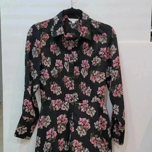 Nanette Lepore Long Sleeves Cocktail Floral Button Down Dress  Size 2